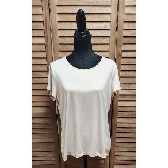 212 Collection Vintage Light Pink Top Women's Size XL Short Sleeve Stretch Shirt - Picture 1 of 7